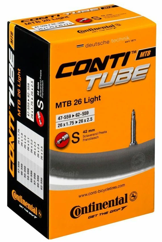 Continental Chambre à Air MTB 26 Light S42 3 Continental Chambre à Air MTB 26 Light S42