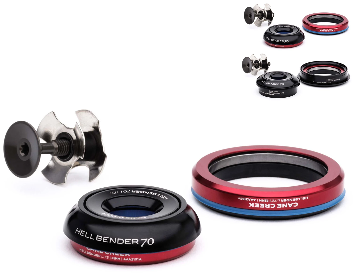 Cane Creek Jeu De Direction Hellbender 70 Lite Tapered 1 1/8"-1.5" 3 Cane Creek Jeu De Direction Hellbender 70 Lite Tapered 1 1/8"-1.5"