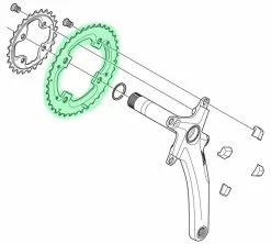 Shimano XTR Plateau 2x10 Vitesses Pour FC-M980 38 Dents (AH) 6 Shimano XTR Plateau 2x10 Vitesses Pour FC-M980 38 Dents (AH) -Cube Parts Soldes Shimano XTR 2x10 fach Kettenblatt FC M980 38 Zahne AH